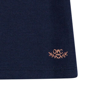 Júnior - Camiseta interior lisa con cuello subido y logo estampado dorado 