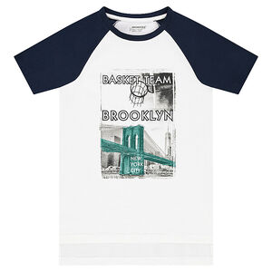 Júnior - Camiseta de manga corta raglán con estampado de fantasía  