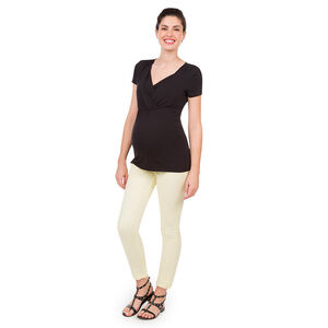 Pantalón 7/8 de premamá con cinturón cruzado 