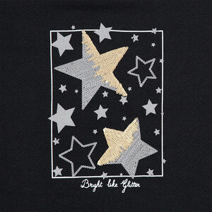 Júnior - Sudadera de felpa con mangas acampanadas y estrellas de lentejuelas 