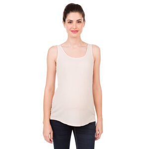 Camiseta acanalada sin mangas de premamá de color liso 