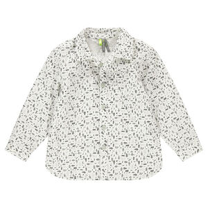 Camisa de manga larga con estampado de fantasía all-over. 