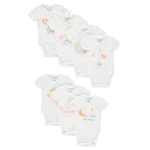 Juego de 7 bodies de manga corta con estampados diferentes 