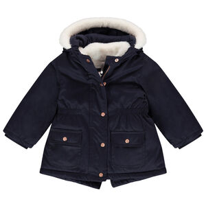 Parka 2 en 1 con forro sherpa en los bolsillos para bebé niña 