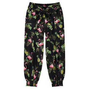 Pantalón fluido estilo sarouel con dibujo tropical all over  Main Pantalón fluido estilo sarouel con dibujo tropical all over