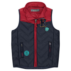 Anorak sin mangas acolchado bicolor 