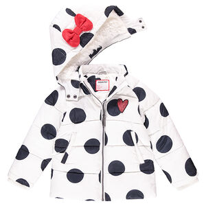 Parka de lunares all-over con forro de borreguito y capucha desmontable  Main Parka de lunares all-over con forro de borreguito y capucha desmontable