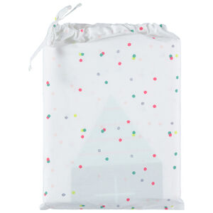 Conjunto funda nordica y funda de almohada estampada de lunares y casitas 