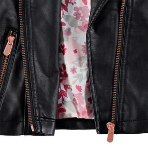 Perfecto de cuero de imitación con forro con estampado de flores all over  Main Perfecto de cuero de imitación con forro con estampado de flores all over