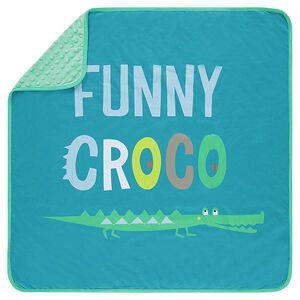 Manta de punto y borreguillo con estampado de cocodrilo 