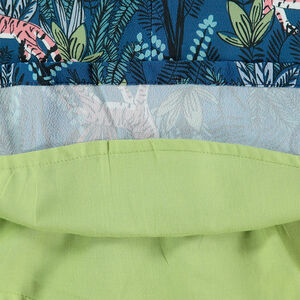 Vestido de manga 3/4 con motivo vegetal y tigres all-over 