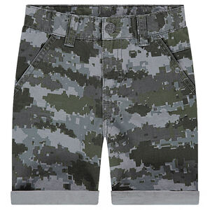 Bermudas de sarga con estampado militar 