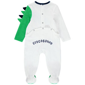 Juego de 2 pijamas de terciopelo con dibujos de cococdrilo y león  