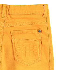 Júnior - Pantalón de sarga teñida con juego de pliegues y pespuntes 