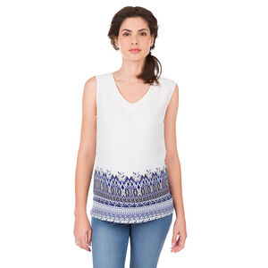 Top de grossesse sans manches avec motif ethnique 