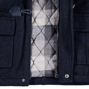 Trenca de poliéster y lana forrada con forro de cuadros 