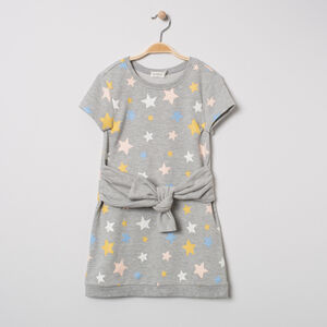 Robe en molleton à étoiles imprimées et ceinture 