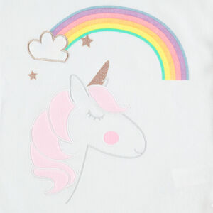 Pijama de terciopelo con unicornio bordado y arcoíris  Main Pijama de terciopelo con unicornio bordado y arcoíris