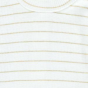 Camiseta interior de rayas con acanalado y cuello subido 
