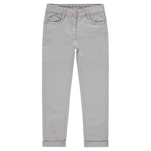 Pantalón corte slim de sarga lisa  Main Pantalón corte slim de sarga lisa