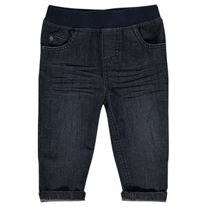 Jeans efecto usado cintura elástica 