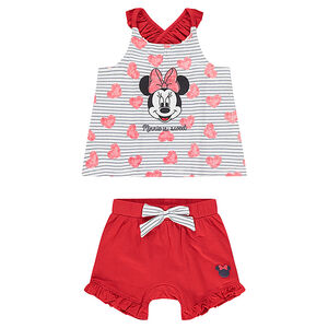 Conjunto de camiseta ©Disney estampado Minnie y pantalón corto con lazo 