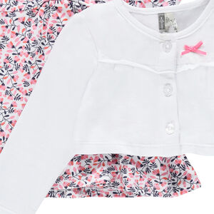 Conjunto de 3 piezas con túnica de flores, chaqueta y leggings lisos 