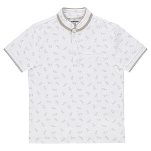 Júnior - Polo de manga corta con estampado de manos all-over con cuello mao 