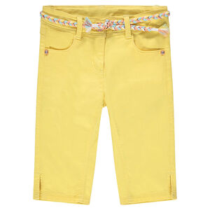 Pantalón corto de algodón liso con cinturón trenzado desmontable  Main Pantalón corto de algodón liso con cinturón trenzado desmontable