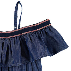 Júnior - Vestido de cambray con tirantes finos y volante  Main Júnior - Vestido de cambray con tirantes finos y volante