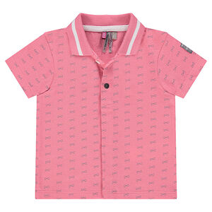 Polo de manga corta y algodón piqué con lazos 