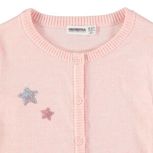 Chaqueta de punto con fantasía bordada en el pecho 