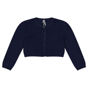 Chaqueta corta de algodón y lana con juego de punto  Main Chaqueta corta de algodón y lana con juego de punto