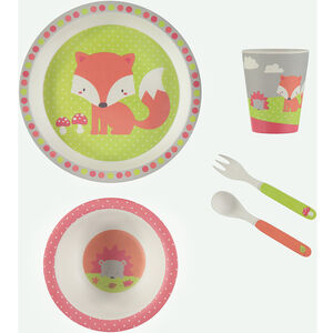 Conjunto para comer de Bamboo 5 piezas - zorro 