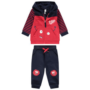 Chándal de felpa bicolor con monstruos estampados 