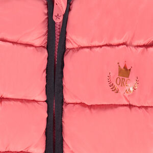 Anorak acolchado con capucha con forro de micropolar 
