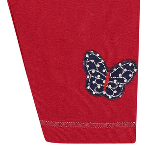 Legging en jersey mi-mollet avec patch papillon 