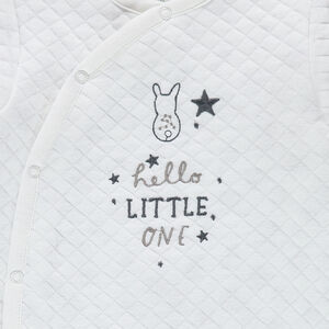 Pijama con forro de punto, inscripciones y conejo bordados 
