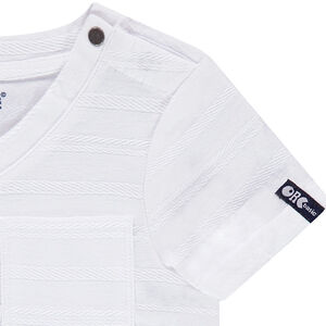 Camiseta de manga corta de punto slub con bolsillo 