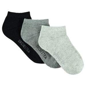 Pack de 3 pares de calcetines cortos lisos 