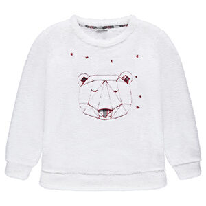 Sudadera de premamá de borregugillo con oso de origami bordado  