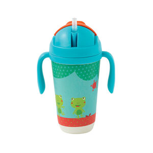 Vaso de aprentizaje con boquilla de bamboo - Azul 