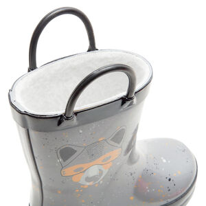 Botas de lluvia con efecto manchas de pintura y estampado de zorro 