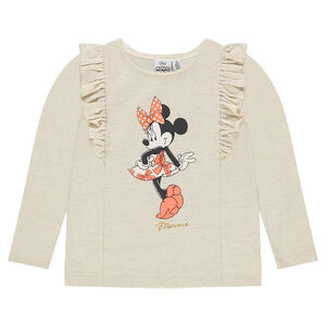 Camiseta de manga larga de felpa fina con volantes y estampado Disney Minnie 