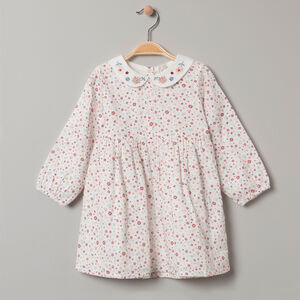 Robe manches longues à imprimé floral et col Claudine  