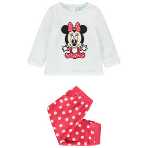 Pijama de terciopelo con bordados Minnie Disney con lunares 