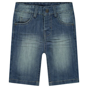 Bermudas vaqueras con efecto gastado y arrugado 