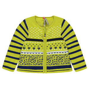 Gilet ne tricot zippé avec doublure sherpa et motifs jacquard 