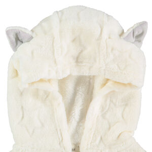 Chaqueta con capucha de borreguito con motivo en relieve 