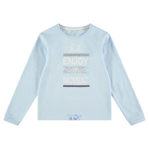 Júnior - Sudadera de felpa lisa con mensaje estampado y lentejuelas  Main Júnior - Sudadera de felpa lisa con mensaje estampado y lentejuelas